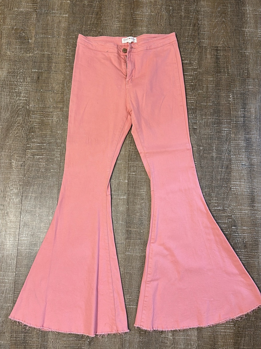 High-Rise Pink Flare Jeans - Brand Unknown